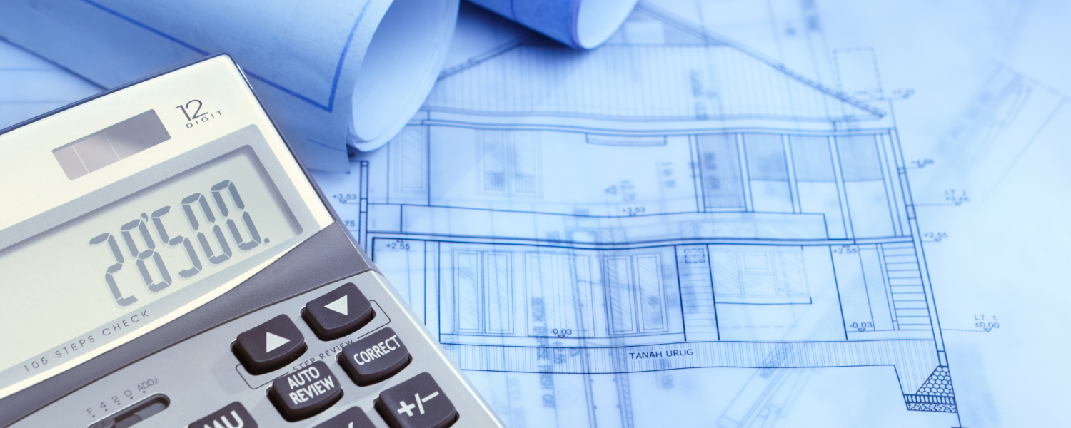 Construction Cost Estimation with Calculator and Blueprint